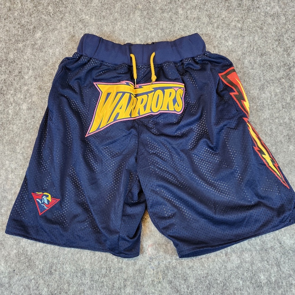 VTG Just Don Golden State Warriors 1997-98 Basketball Shorts Mens L Navy Thunder
